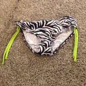 Black and white zebra bathing suit bottoms.